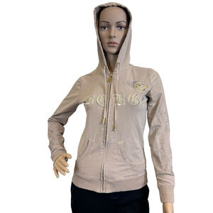 Women's BCBG Max Azria Beige Hoodie Sweatshirt Size S